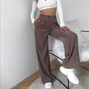 NWOT High Waisted Cord Wide Leg Pants
